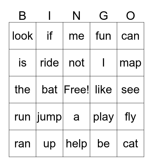 1st grade august 27 2016 words from reading book Bingo Card