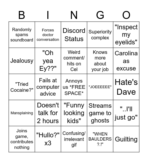 Cool doctor guy Bingo Card