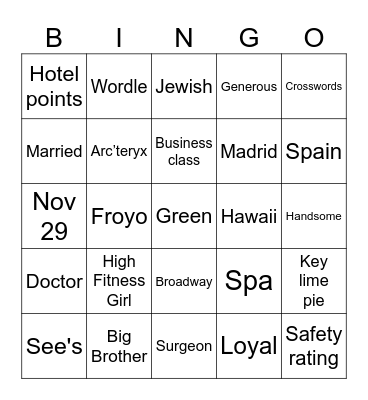 Dr. Dan Bingo Card