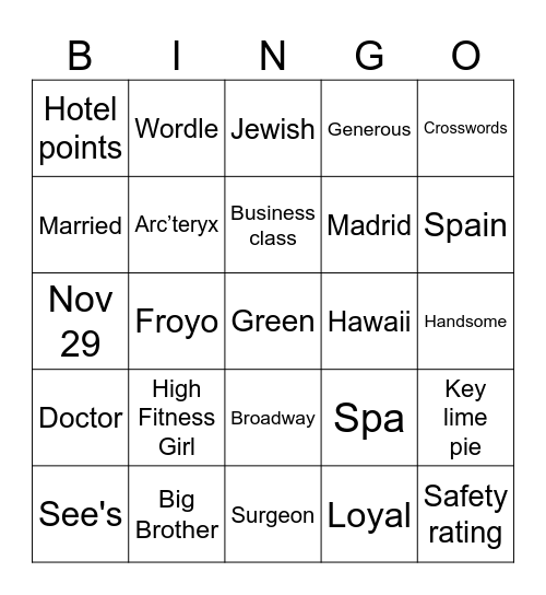 Dr. Dan Bingo Card