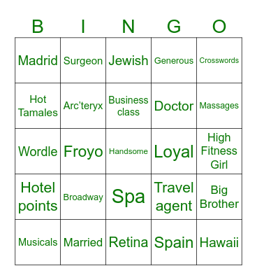 D r .  D a n Bingo Card
