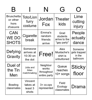 OZ BINGO Card