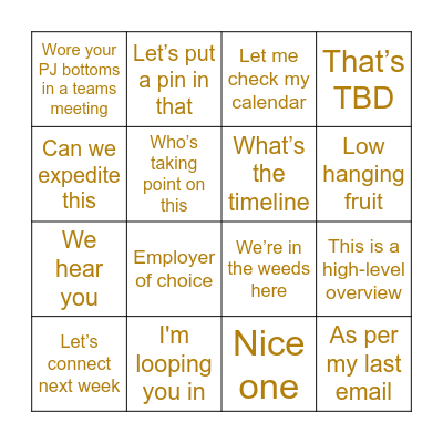 ASD Bingo Card