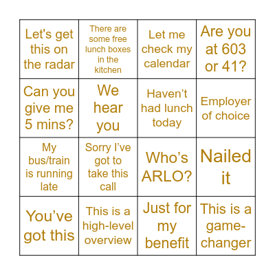 ASD Bingo Card
