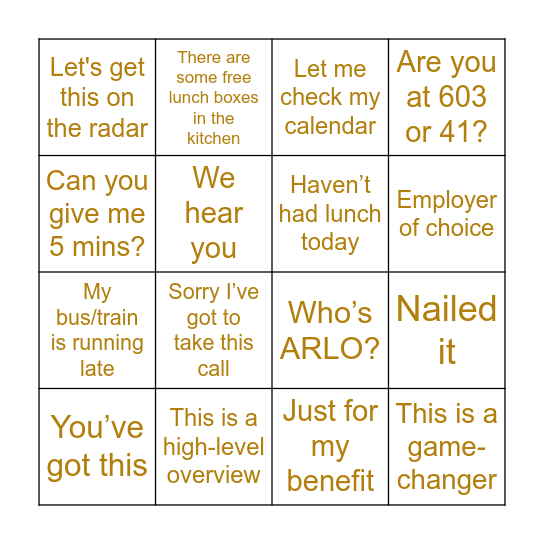 ASD Bingo Card