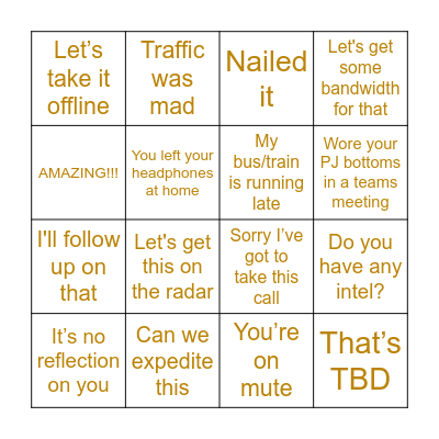 ASD BINGO Card