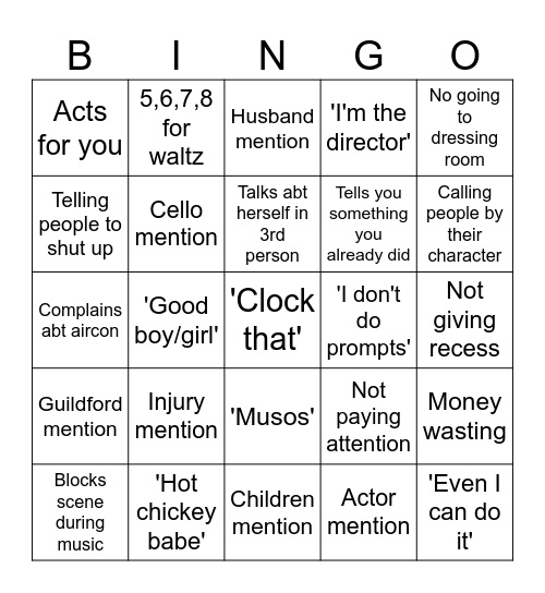 Jane bingo Card