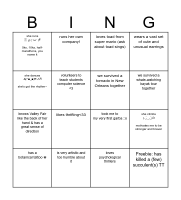 bingo with my friendos Bingo Card