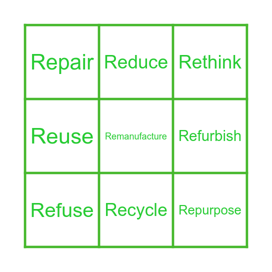 Bingo 9R-Rahmenkonzept Bingo Card
