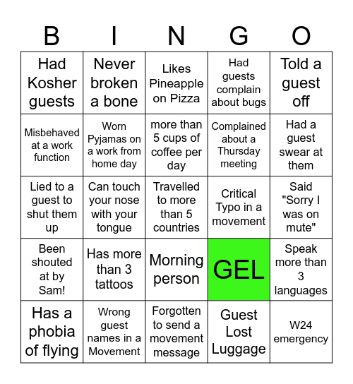 3 Bingo Card