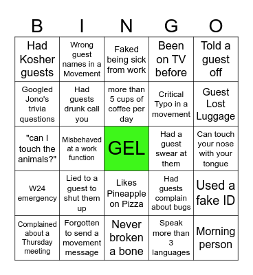6 Bingo Card