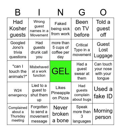 6 Bingo Card