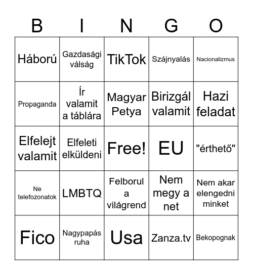 Papus Bingo Card