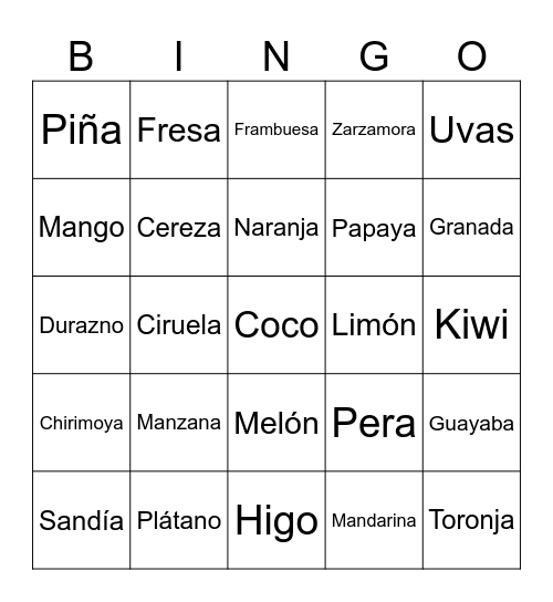 Bingo Card