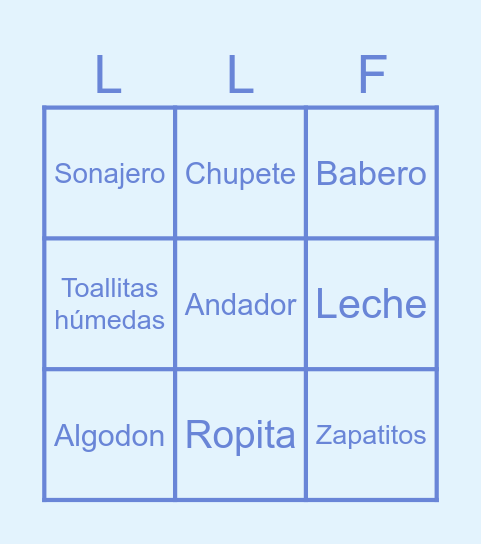 Baby Bingo Card