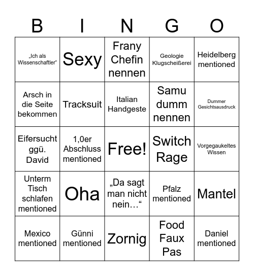 YNG Bingo Card