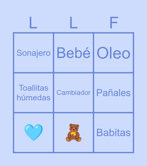 Baby Bingo Card