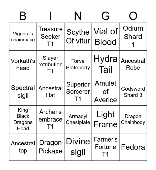 Ascent RSPS Bingo Card