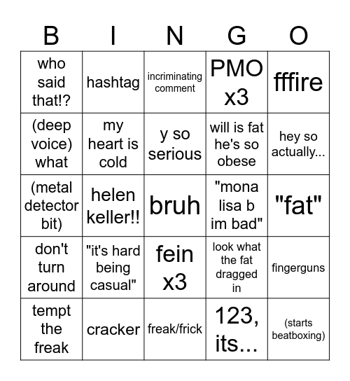 What will she do? Bingo Card