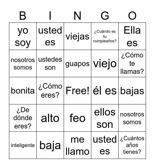 Practica x quiz Bingo Card