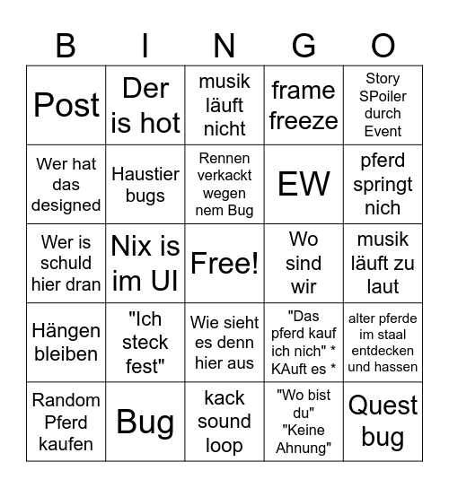 SSo is n tolles spiel Bingo Card