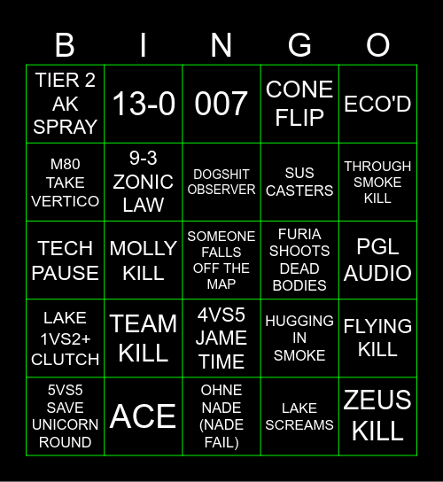 IF BINGO = KNIFE GIVEAWAY Bingo Card