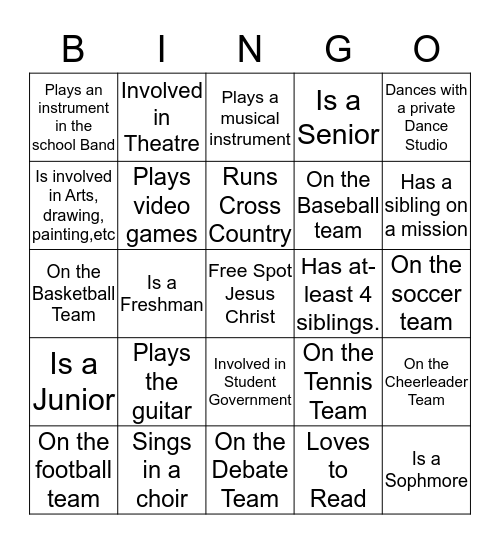 Find a Person Bingo Card