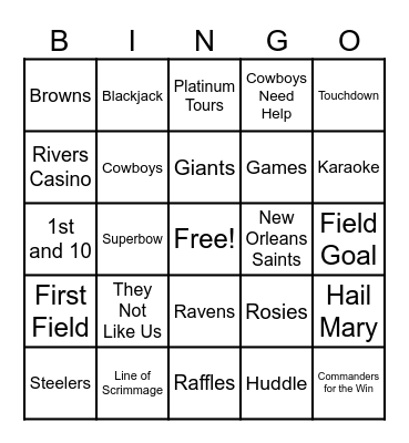 Rep Your Team Trip Bingo Card