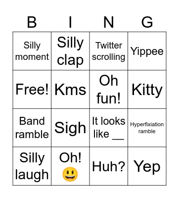 Spouse bingo Card