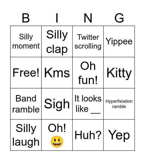 Spouse bingo Card