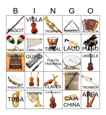 BINGO MUSICAL Bingo Card
