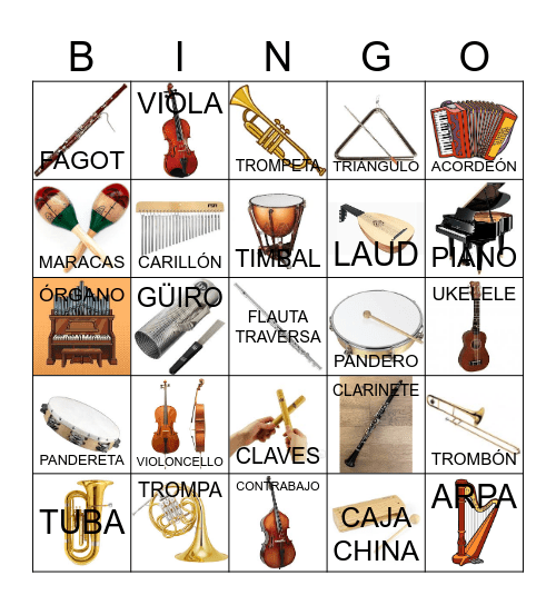 BINGO MUSICAL Bingo Card