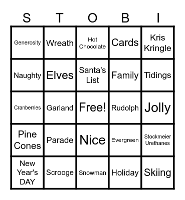 STOBI BINGO Card