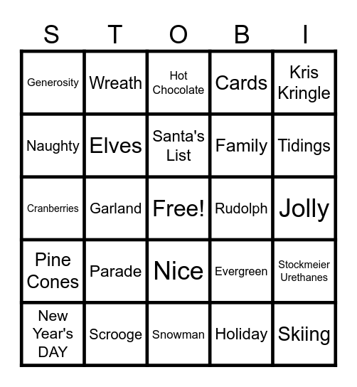 STOBI BINGO Card