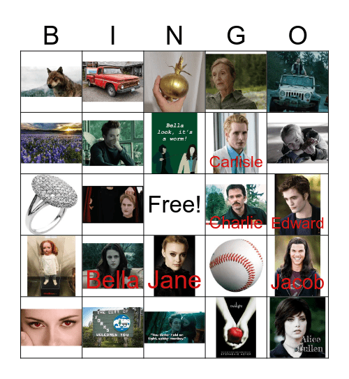 Twilight Bingo Card