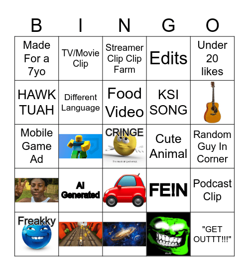 BINGOOOOOOO!!!!! Bingo Card