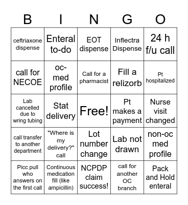 PSR Bingo! Bingo Card