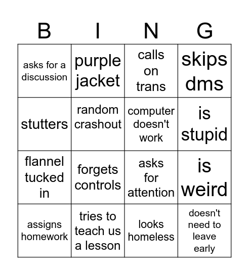 cormick Bingo Card