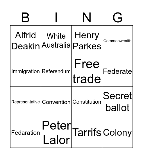 Liam and Josiah Bingo Card