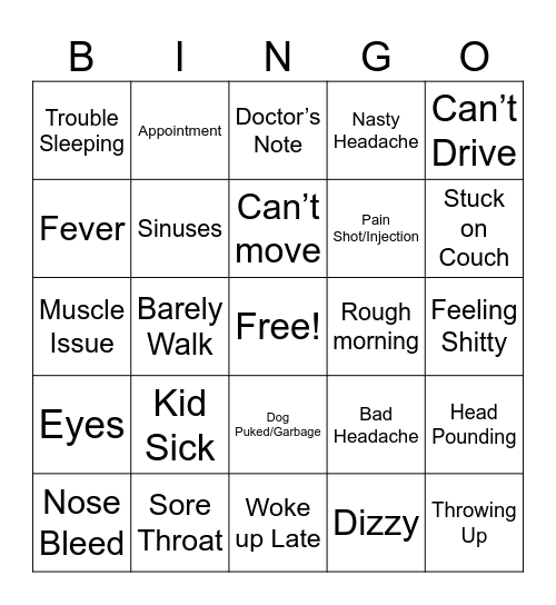 BUS DEPOT Bingo Card