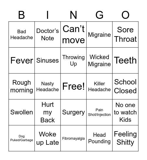 BUS DEPOT Bingo Card