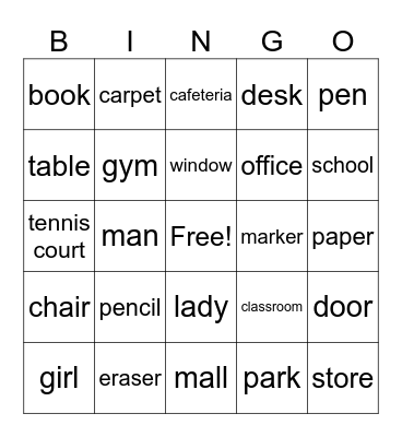 NOUNS Bingo Card