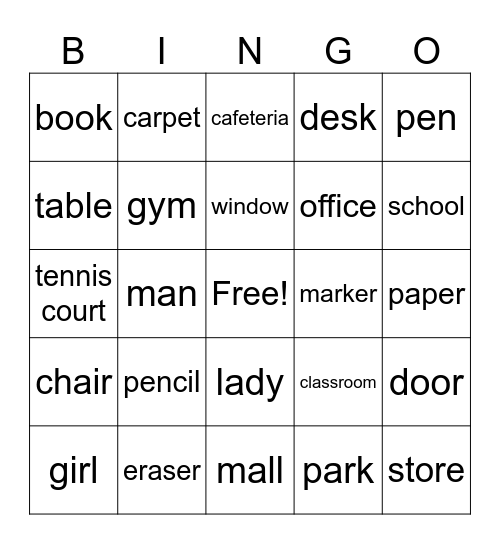 NOUNS Bingo Card