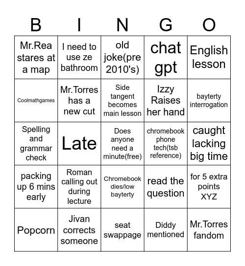 US History P7 Blusingo Bingo Card