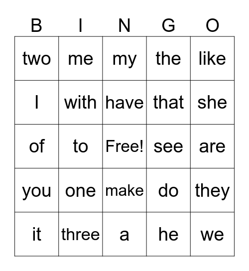 Ms. Smith's Class Bingo Card