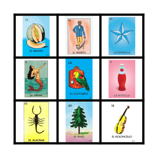 Loteria Bingo Card