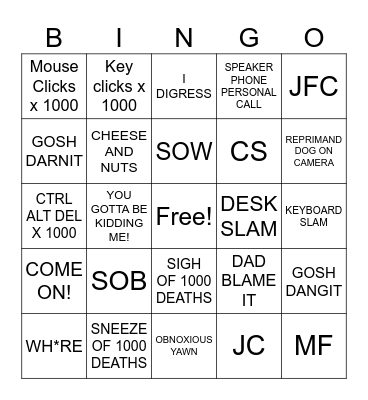 SPICY BINGO - OFFICE EDITION Bingo Card