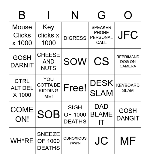 SPICY BINGO - OFFICE EDITION Bingo Card