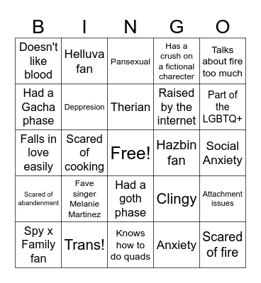 ME BINGO HEHEHE Bingo Card