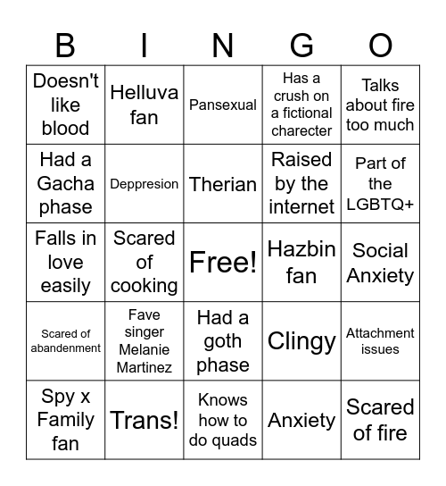 ME BINGO HEHEHE Bingo Card